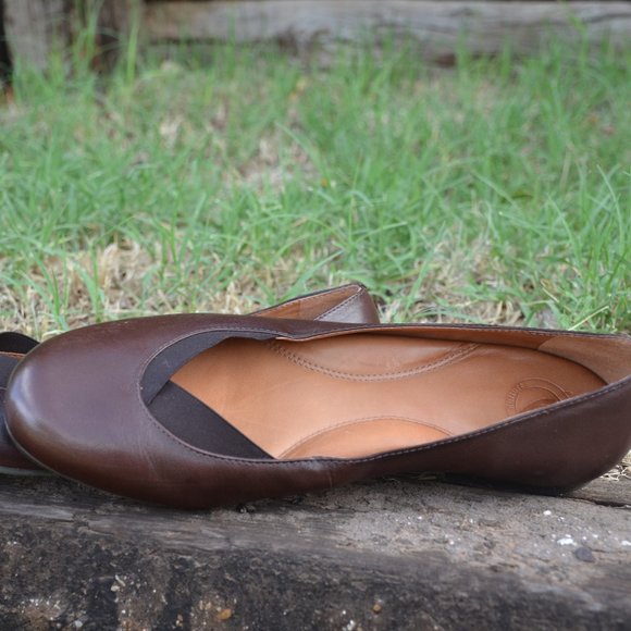 Nurture Leather Ballet Flats Comfort Slip Ons Flats Brown Arch Support 8 M - Picture 7 of 10